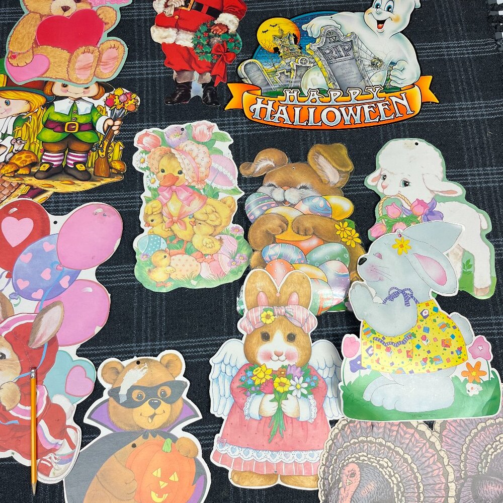 Vintage Holiday Decorations Paper Halloween Christmas Easter St Patricks Retro